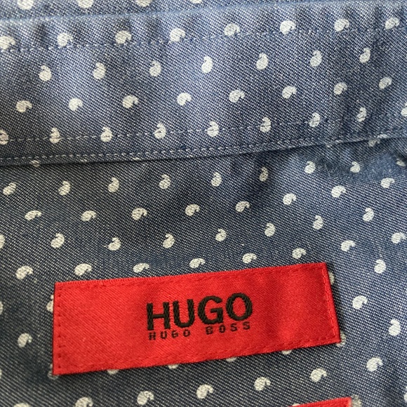Hugo (Boss), Pindot Short Sleeve Button-up Shirt, Small - Picture 3 of 4
